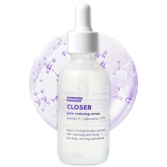 Frankly Closer Serum - Pore Minimizing, Anti-Aging, Elasticity, Hydration, Plump & Dewy Skin |9 Peptides, Vegan Collagen, PHA |Non-comedogenic & Derm Tested Korean Skincare |All skin types |2.03 fl.oz 2.03 Fl Oz (Pack of 1)