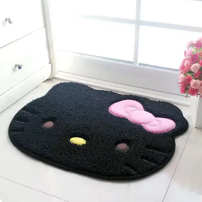 Cute Kitty Cat Face Cartoon Kawaii Bedroom Rugs, Bath Mat, Pink Carpet, 8 Colors, 50 x 60 cm