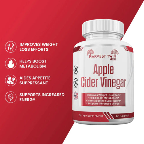 Harvest Twin Apple Cider Vinegar Gummy for Women & Men | 1000mg | Detox, Digestion & Skin | Support Keto Diet with Unrefined ACV Gummies With Folate, Vitamin B12, Pomegranate & Beet | 60 Count.