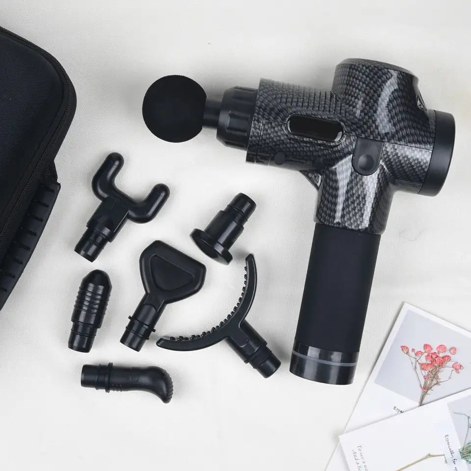 Massage Gun, Percussion Muscle Massage Gun for Athletes, Powerful Portable Electric Handheld Deep Tissue Massager Gun, LED Touch Display, 7 Attachments, Carry Case Gift