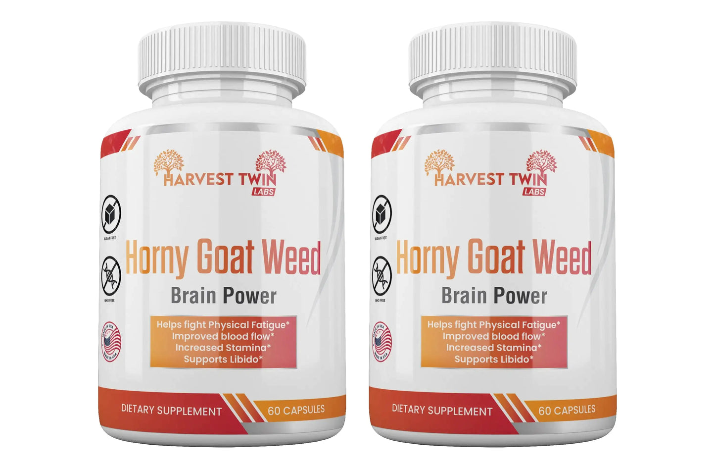 Harvest Twin Horny Goat Weed for Men (62 Capsules) – Vitality Supplements for Men – Workout Supplement – Source of Amino Acids involved in Muscle Protein Synthesis – Antioxidants – Vegan, Preservative-Free