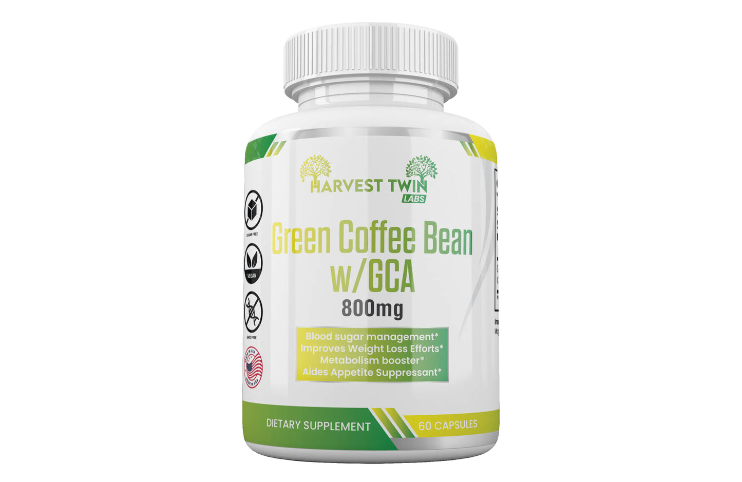 Harvest Twins Green Coffee Bean Supplements w/GCA - 800mg