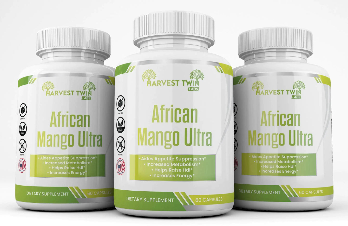 Harvest Twin African Mango Ultra Weight Loss Supplement for Healthy Weight Management - Standardized to Contain 10% Flavones - Non-GMO, Vegan-Friendly, Gluten-Free.