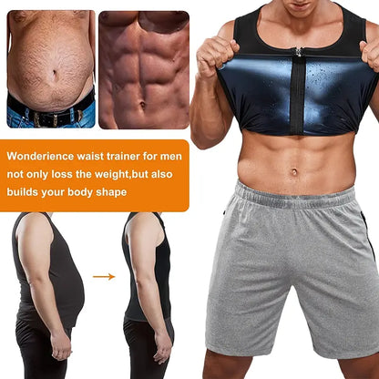 Men's Heat Trapping Pullover Sweat Enhancing Vest - Sauna Suit Shirt Compression Vest Shapewear Top for Gym Exercise