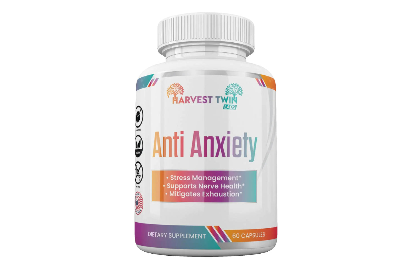 Harvest Twin Anti-Anxiety Supplement for Stress Reduction, Cortisol Levels, Relaxation, and Mood Balance