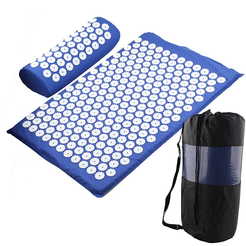 Acupressure Mat Massage Acupuncture Mat and Pillow Set Ideal for Neck, Back and Shoulder Pain Remedy and Stress Relief with Spike Points