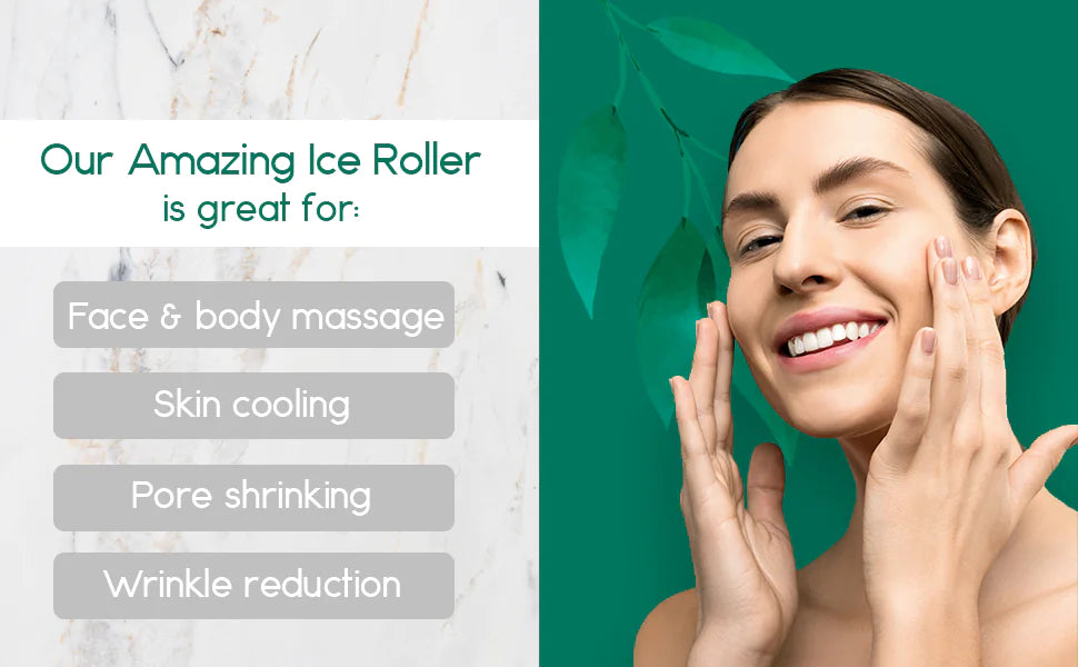 Ice Roller for Face & Eye, Ice Face Roller for Women Skin Care Massage Tool Relieve Puffiness Reduce Pain Relief and Tightens Pore