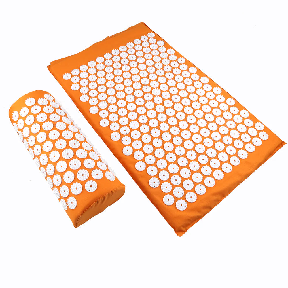 Acupressure Mat Massage Acupuncture Mat and Pillow Set Ideal for Neck, Back and Shoulder Pain Remedy and Stress Relief with Spike Points