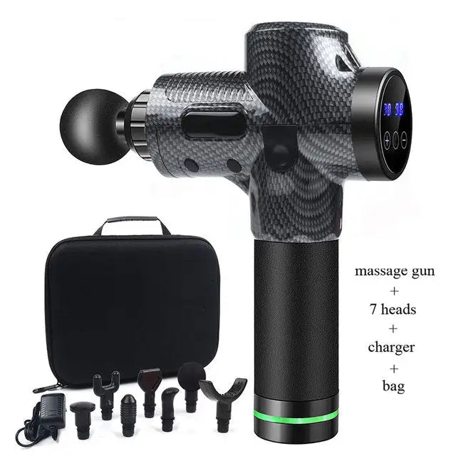 Massage Gun, Percussion Muscle Massage Gun for Athletes, Powerful Portable Electric Handheld Deep Tissue Massager Gun, LED Touch Display, 7 Attachments, Carry Case Gift