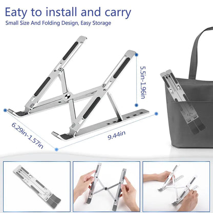 Portable Laptop Stand, Ergonomic Aluminum Laptop Mount Stand, Detachable Laptop Riser Notebook Holder Stand Compatible with MacBook, Dell, Lenovo and More.