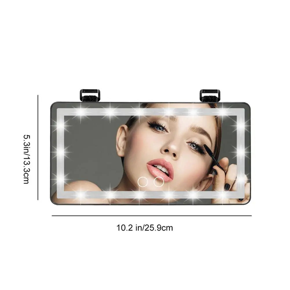 Car Mirror Vanity with Lights, Car Visor Mirror, Rechargeable LED Mirror for Car with 3 Light Modes, Car Sun Visor Vanity Mirror for Car, Truck, Suv. Car Makeup Mirror Accessories, White.