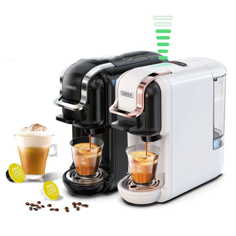 Small Espresso Machine Coffee Maker: 1450W Single & Lungo Serve Coffee Maker Programmable for NES Original Pods/Dolc* Gusto Capsules/Coffee Powder - for Latte, Cappuccino, Home Use