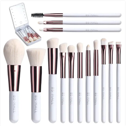 Makeup Brushes with Luminous Mirror