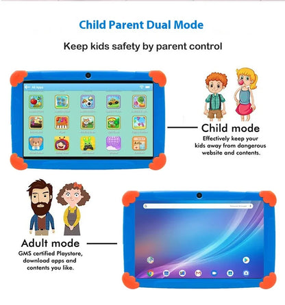 Kids Tablet 7 inch, Android 13 Quad Core, 5GB RAM + 18GB ROM, 128GB Expansion, HD Display, Wi-Fi, Children Tablet with Parent Control