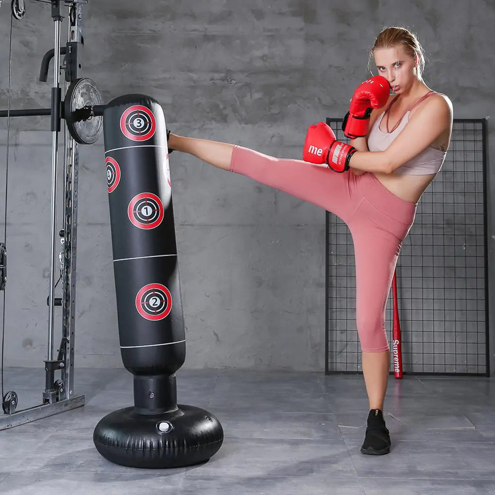 Punching Bag for Kids, Teen, and Adult - 61in" Extra Large Heavy Duty Inflatable Boxing Bag with Stand for Kids - Karate Stocking Stuffers, Gift for Boys