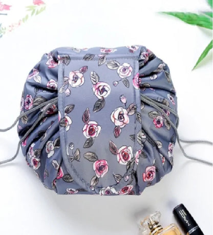 Lazy Cosmetic Bag, Makeup Bag, Drawstring Design One-Step Organizer, Cosmetic Pouch for Lazy Ladies Black