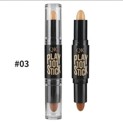 Shiny Shimmer 2-in-1 Double Head Highlighter Stick Contouring Stick Multifunctional Makeup Sticks Contouring Pen for Face Brightens