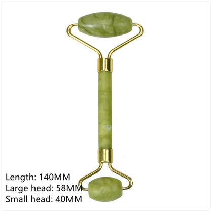 Jade Roller Facial Massage Roller Gua Sha Scraping Stone Natural Skin Slimming Firming Roller Eye Neck Beauty Tool for Mother Anti Aging Wrinkles Puffiness