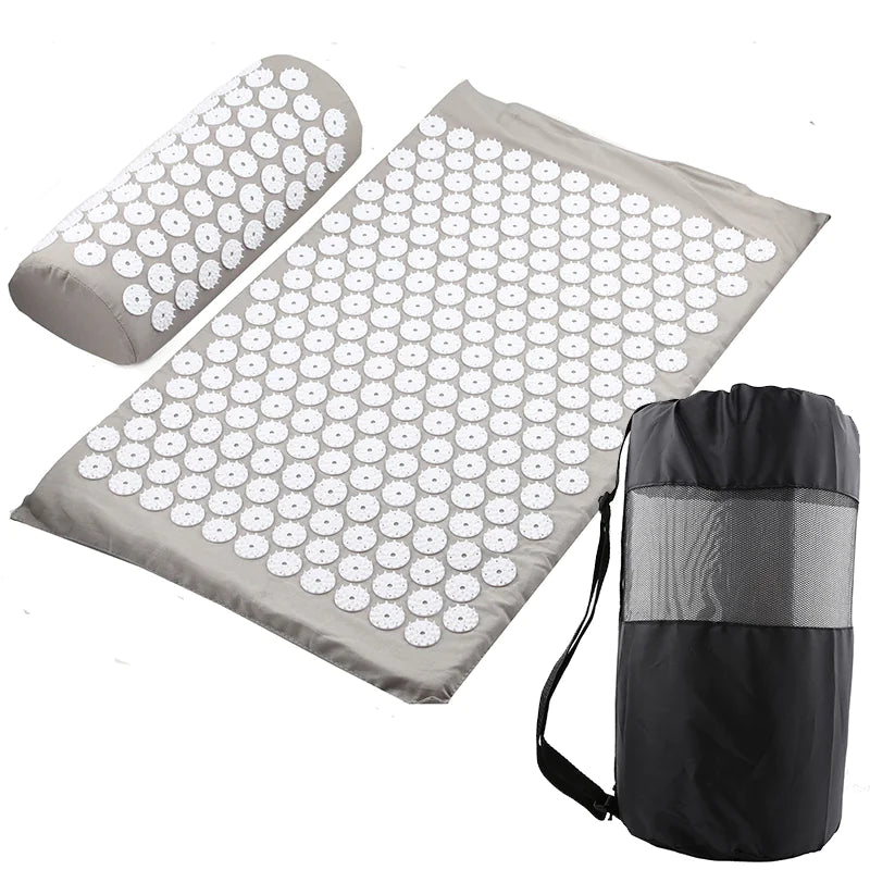 Acupressure Mat Massage Acupuncture Mat and Pillow Set Ideal for Neck, Back and Shoulder Pain Remedy and Stress Relief with Spike Points