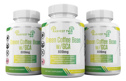 Harvest Twins Green Coffee Bean Supplements w/GCA - 800mg