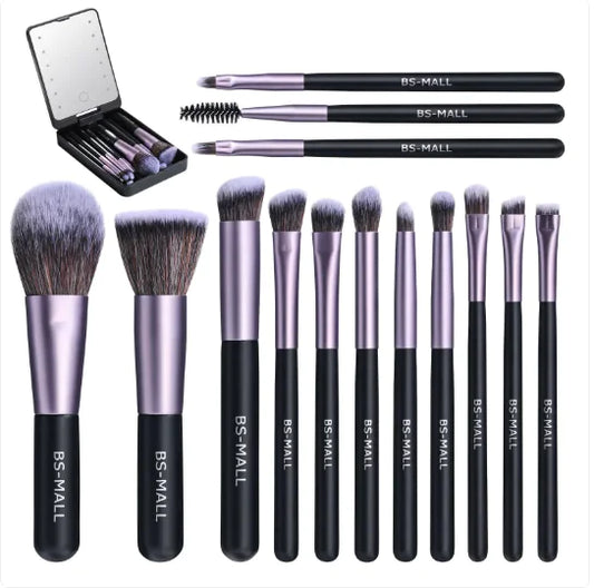 Makeup Brushes with Luminous Mirror