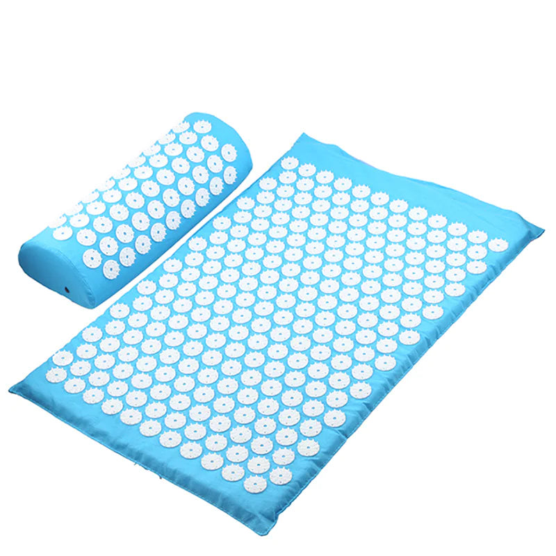 Acupressure Mat Massage Acupuncture Mat and Pillow Set Ideal for Neck, Back and Shoulder Pain Remedy and Stress Relief with Spike Points