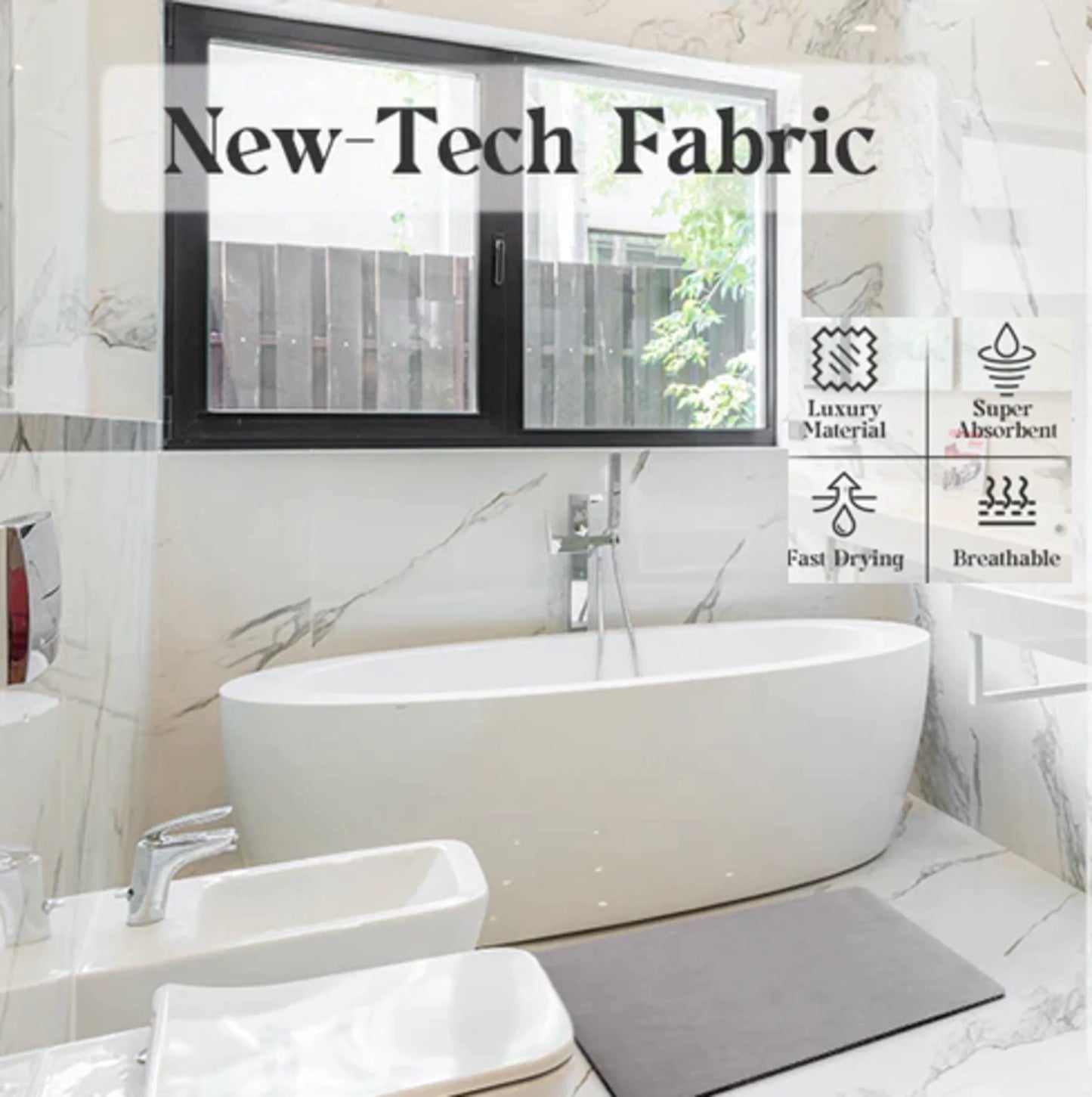 Bathroom Mat Quick Dry Shower Mats-Bathroom Floor Mats in Front of Bathtub 40x60cm