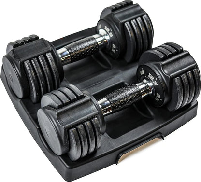 Adjustable Dumbbell with Rotating Handle for Weight Lifting and Fitness