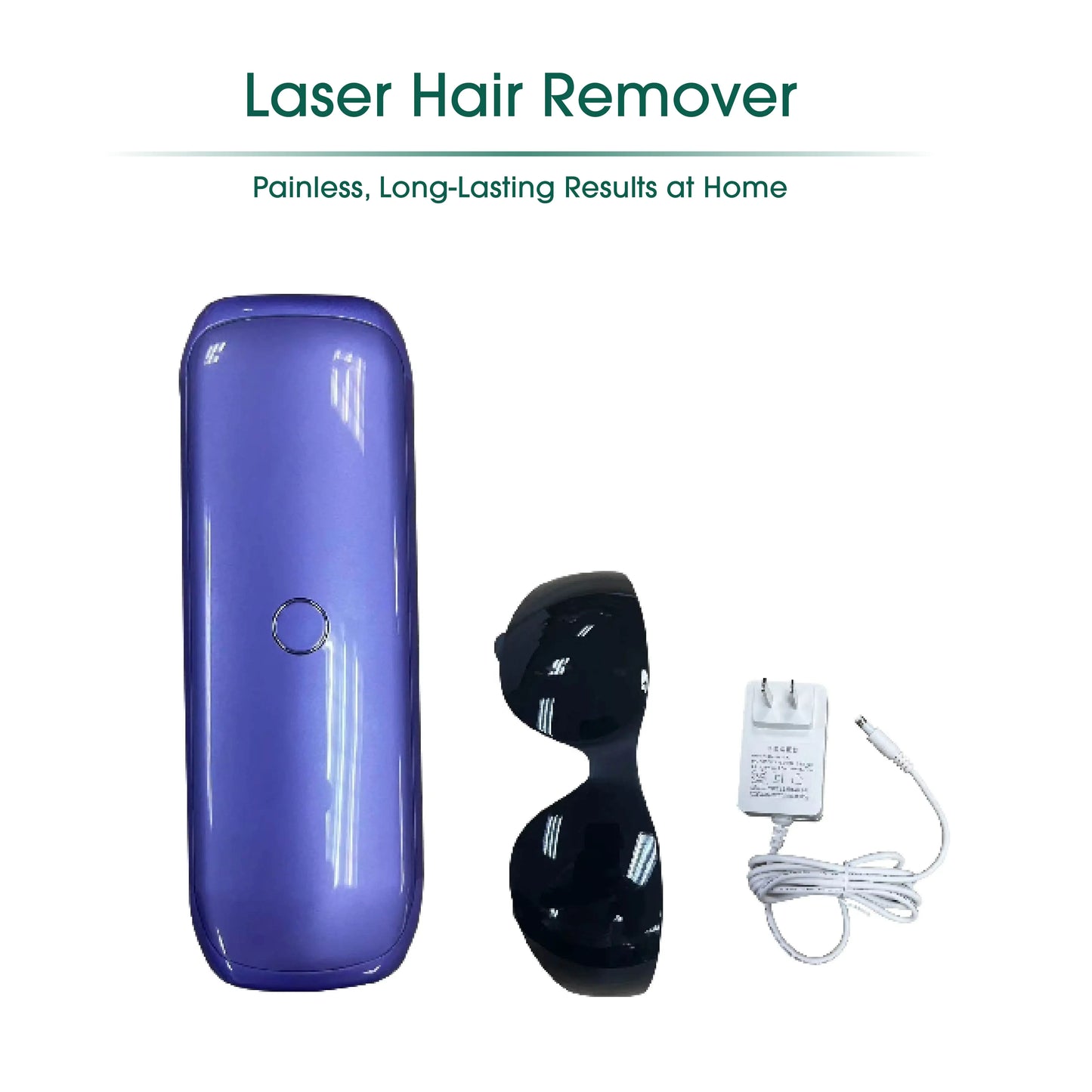 Laser Hair Removal for Women & Men, 45°F Ice-Cooling Contact, Safe & Virtually Painless Alternative to Salon IPL Hair Removal Device, Long-Lasting Hair Removal from Home, with Razor & Glasses