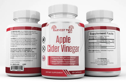 Harvest Twin Apple Cider Vinegar Gummy for Women & Men | 1000mg | Detox, Digestion & Skin | Support Keto Diet with Unrefined ACV Gummies With Folate, Vitamin B12, Pomegranate & Beet | 60 Count.