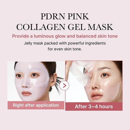 Medicube PDRN Pink Collagen Jelly Gel Mask, Overnight Face Mask for Glass Glow Skin, Korean Facial Mask, Pore Care, Firming, Moisturizing and Evens Skin Tone, Korean Skincare, 28g, 1 Sheet