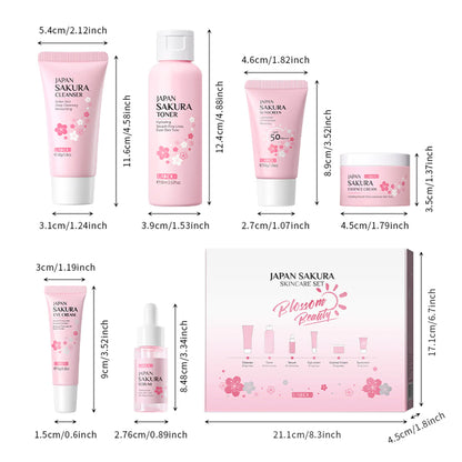 Skin Care Set Beauty Gift Sets Skin Care Kit with Cleanser, Toner, Lotion, Serum, Eye Cream, Face Cream, Make up Primer Travel Kit for Women Wife Mom 7pcs