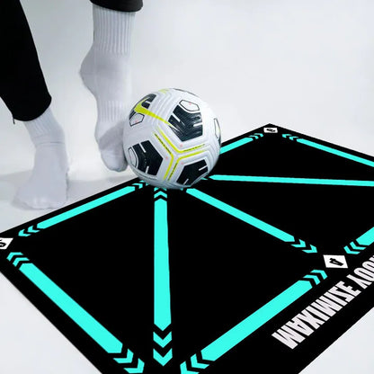 Football Footstep Training Mat with A Pair of Socks 60 x 90 cm Soccer Training Mat for Kids 4-19 Ages to Improve Speed and Coordination Sport Mat-Silent Shock Absorption Footstep Training Mat Non-slip