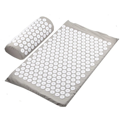 Acupressure Mat Massage Acupuncture Mat and Pillow Set Ideal for Neck, Back and Shoulder Pain Remedy and Stress Relief with Spike Points