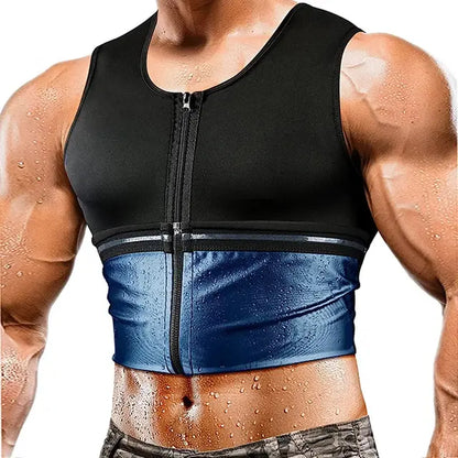 Men's Heat Trapping Pullover Sweat Enhancing Vest - Sauna Suit Shirt Compression Vest Shapewear Top for Gym Exercise