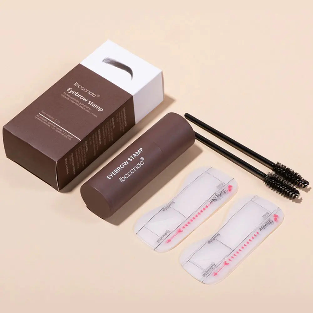 Eyebrow Stamp Stencil Kit Eye Brow Stencil Kit Brow Stamp Kit Long Lasting Waterproof Eyebrow Makeup Powder Kit with 10 Reusable Eyebrow Stencils + 2 Eyebrow Brushes.