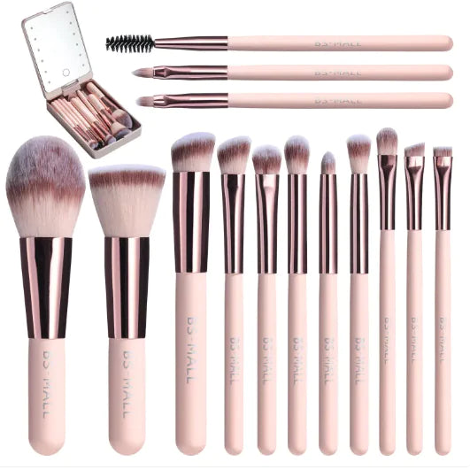 Makeup Brushes with Luminous Mirror