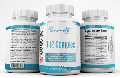 Harvest Twin B-12 Complex Vitamin Supplement for Increased Energy & Vitality