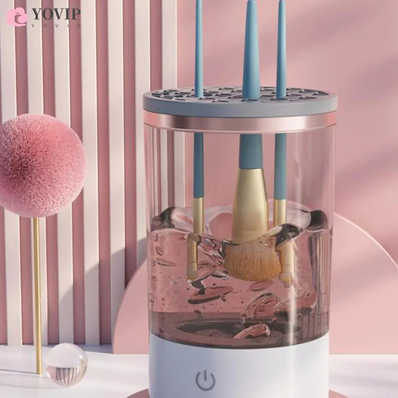 Electric Makeup Brush Cleaner Machine, Electric Cosmetic Automatic Brush Automatic Silicone Brush Cleaner Beauty Blender Cleanser Makeup Brush Cleaner Machine Electric Makeup Brush Cleaners