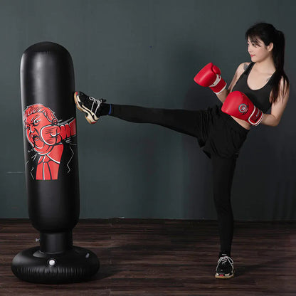 Punching Bag for Kids, Teen, and Adult - 61in" Extra Large Heavy Duty Inflatable Boxing Bag with Stand for Kids - Karate Stocking Stuffers, Gift for Boys