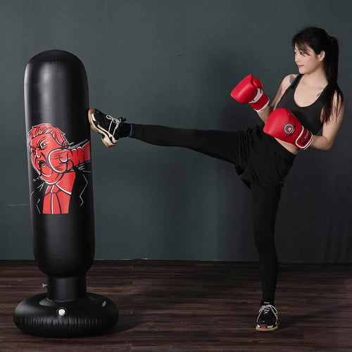 Punching Bag for Kids, Teen, and Adult - 61in" Extra Large Heavy Duty Inflatable Boxing Bag with Stand for Kids - Karate Stocking Stuffers, Gift for Boys