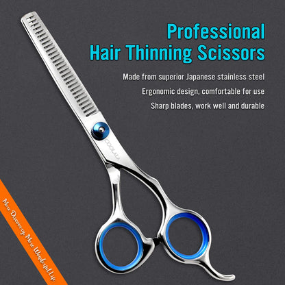 Stainless Steel Hair Cutting Scissors Thinning Shears 6.5 Inch Professional Salon Barber Haircut Scissors Family Use for Man Woman Adults Kids