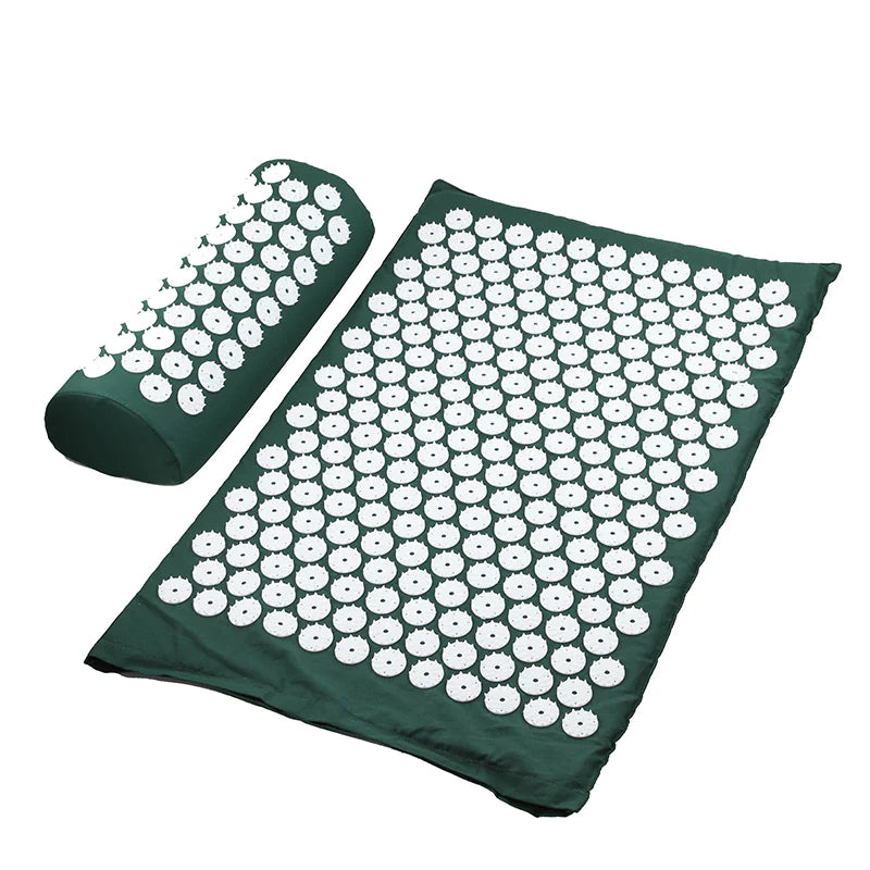 Acupressure Mat Massage Acupuncture Mat and Pillow Set Ideal for Neck, Back and Shoulder Pain Remedy and Stress Relief with Spike Points