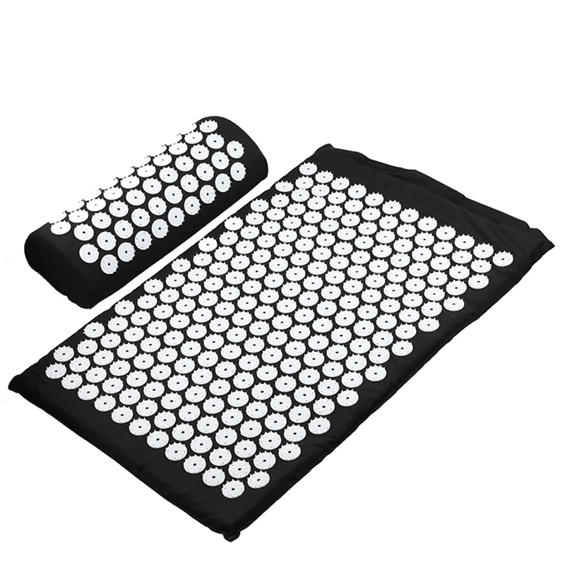 Acupressure Mat Massage Acupuncture Mat and Pillow Set Ideal for Neck, Back and Shoulder Pain Remedy and Stress Relief with Spike Points