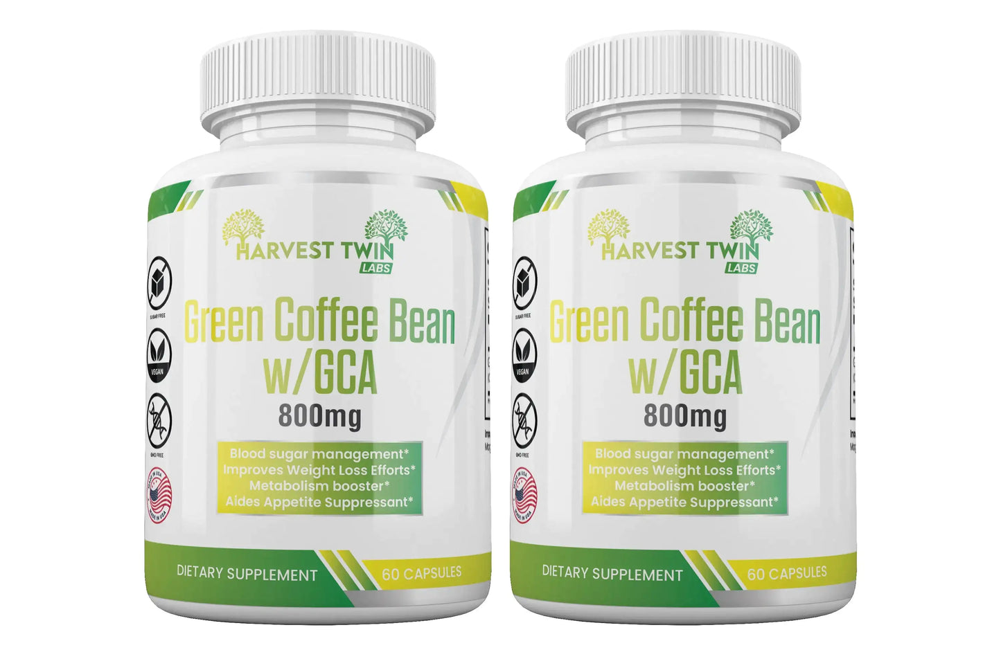 Harvest Twins Green Coffee Bean Supplements w/GCA - 800mg