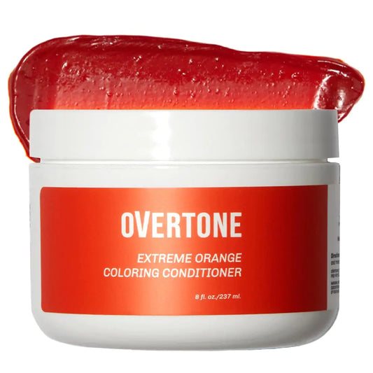 oVertone Haircare Color Depositing Conditioner - 8 oz Semi Permanent Hair Color with Shea Butter & Coconut Oil - Temporary Hair Color Dye - Vegan, Cruelty-Free - Extreme Orange