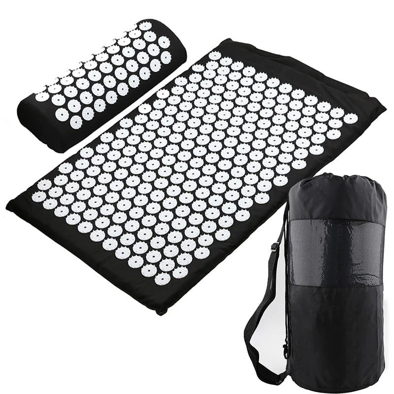 Acupressure Mat Massage Acupuncture Mat and Pillow Set Ideal for Neck, Back and Shoulder Pain Remedy and Stress Relief with Spike Points