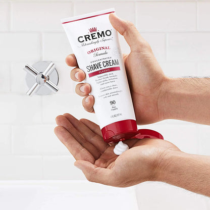 Cremo 4 Oz Thickening Paste & 6 Fl Oz Shave Cream Barber Grade Hair Styling & Shaving Bundle Thickening Paste + Original Shave Cream Hair Styling Agent