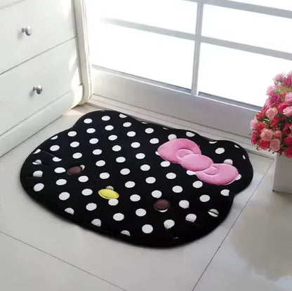 Cute Kitty Cat Face Cartoon Kawaii Bedroom Rugs, Bath Mat, Pink Carpet, 8 Colors, 50 x 60 cm